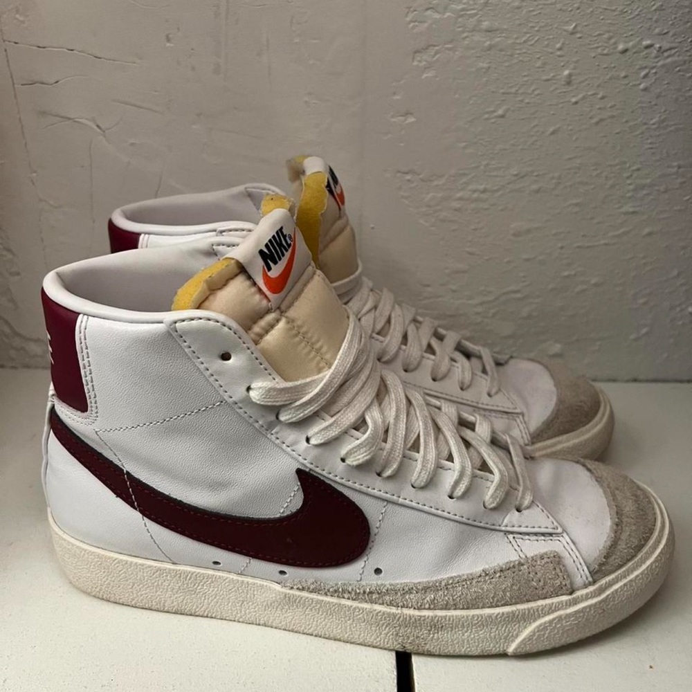 Nike White and Maroon High-Tops